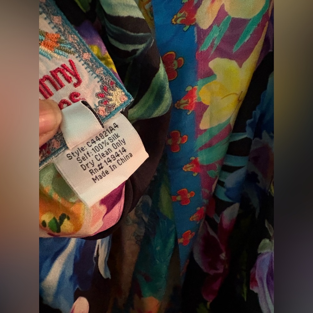 Johnny Was Friendship Anastasia Colorful Floral reversible Kimono Jacket M - Picture 6 of 13